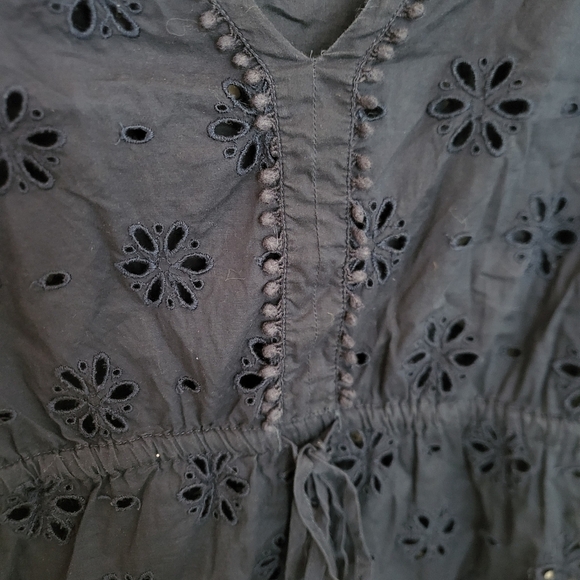 J.Crew V-Neck Beach Tunic Cover-up Eyelet Navy Cotton Small - Picture 4 of 12